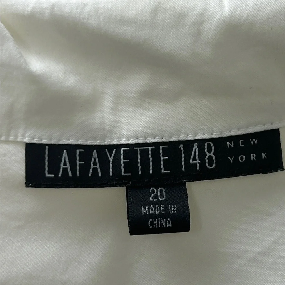 Lafayette 148 New York White Button Down Shirt top plus size 20 - Picture 4 of 7
